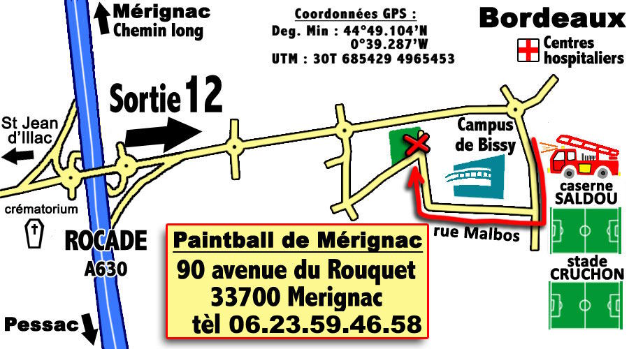 Pour acc�der au terrain de paintball